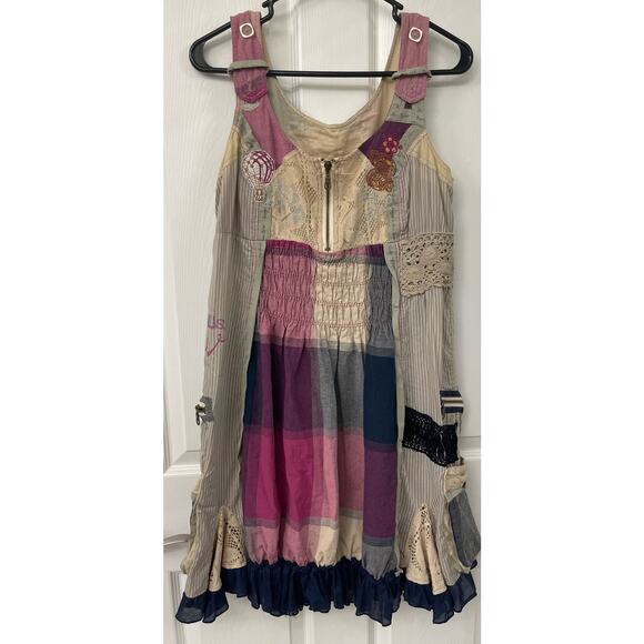 Desigual Loliya Patchwork 100% cotton boho bohemian hippie dress Medium - Picture 1 of 10